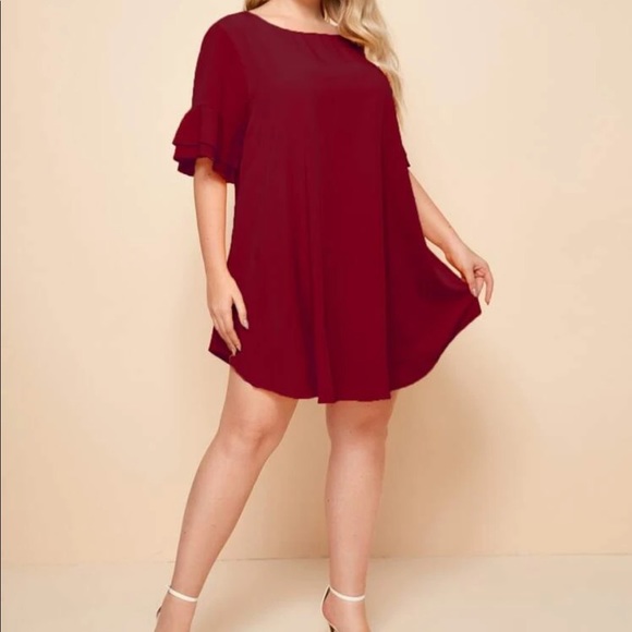 Boho flounce sleeve tunic dress - Picture 12 of 16